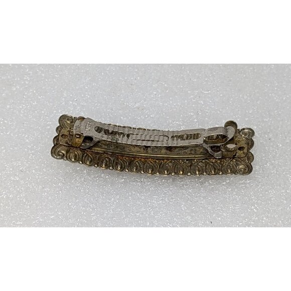 Vintage Silver Tone Filigree Hair Barrette Clip 3.5" X 1" - Picture 3 of 3